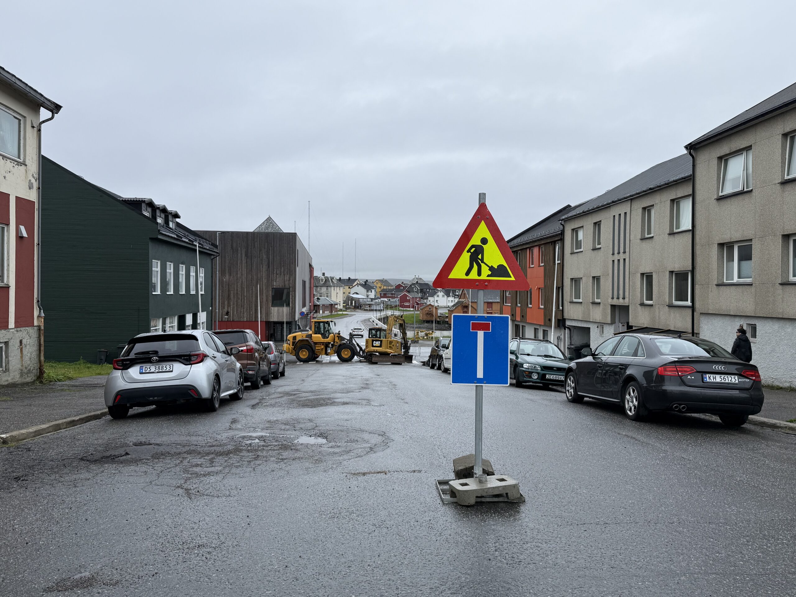 Det var gravingsarbeid i Kirkegata i helga. Alle foto: Anastasiia Frolova.