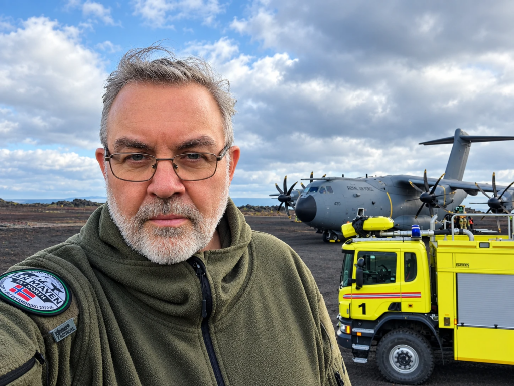 Artikkelforfatteren på Jan Mayen i september 2026. Foto: Privat.